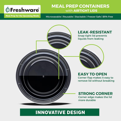 Meal Prep Bowl Containers [30 Pack] Plastic Bowls with Lids for Soup and Salad, Food Storage Bento Box, BPA Free, Stackable, Lunch Boxes, Microwave/Dishwasher/Freezer Safe (28 oz)