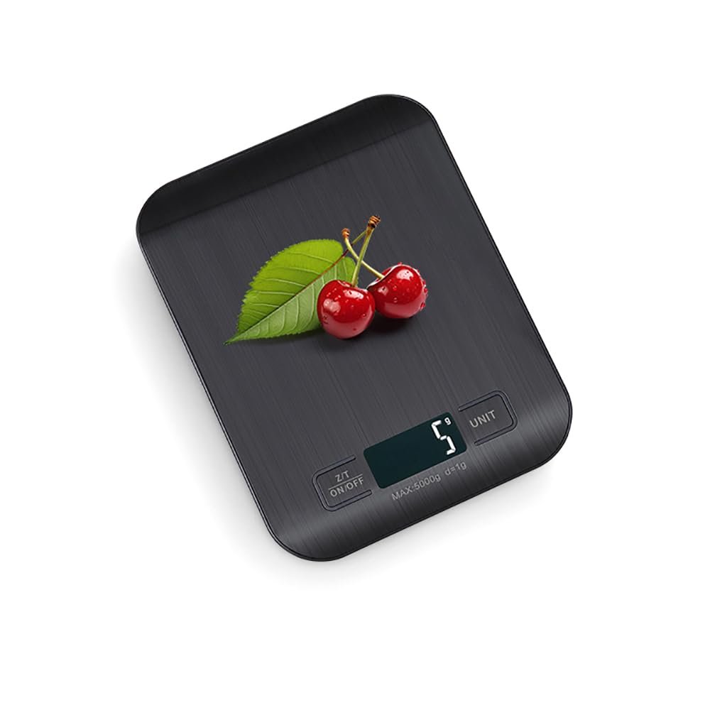 Kitchen Food Digital Scale Portable Postal Scale for Small Business Packages, Food, Handmade Goods, Liquids, with Large LCD Display High-Precision 1g Accuracy (Rose Gold Rechargeable(5kg/1g))