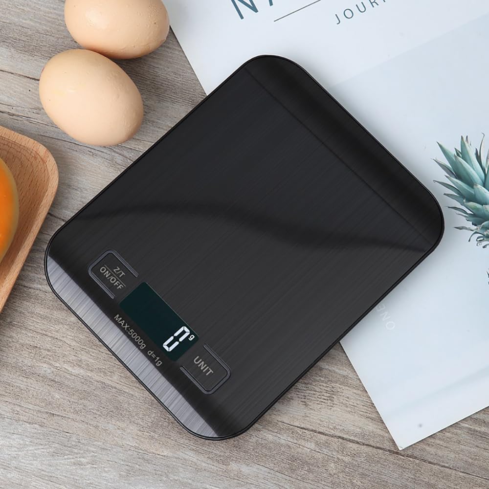 Kitchen Food Digital Scale Portable Postal Scale for Small Business Packages, Food, Handmade Goods, Liquids, with Large LCD Display High-Precision 1g Accuracy (Rose Gold Rechargeable(5kg/1g))