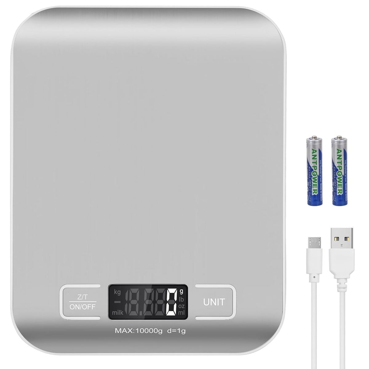 Kitchen Food Digital Scale Portable Postal Scale for Small Business Packages, Food, Handmade Goods, Liquids, with Large LCD Display High-Precision 1g Accuracy (Rose Gold Rechargeable(5kg/1g))