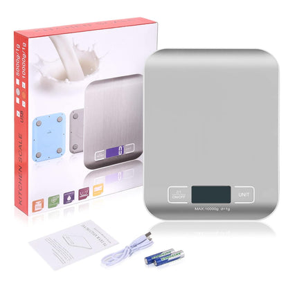 Kitchen Food Digital Scale Portable Postal Scale for Small Business Packages, Food, Handmade Goods, Liquids, with Large LCD Display High-Precision 1g Accuracy (Rose Gold Rechargeable(5kg/1g))