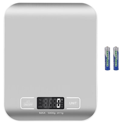Kitchen Food Digital Scale Portable Postal Scale for Small Business Packages, Food, Handmade Goods, Liquids, with Large LCD Display High-Precision 1g Accuracy (Rose Gold Rechargeable(5kg/1g))