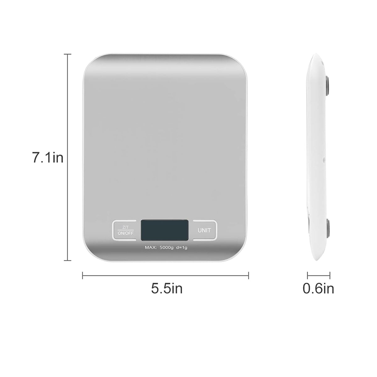 Kitchen Food Digital Scale Portable Postal Scale for Small Business Packages, Food, Handmade Goods, Liquids, with Large LCD Display High-Precision 1g Accuracy (Rose Gold Rechargeable(5kg/1g))