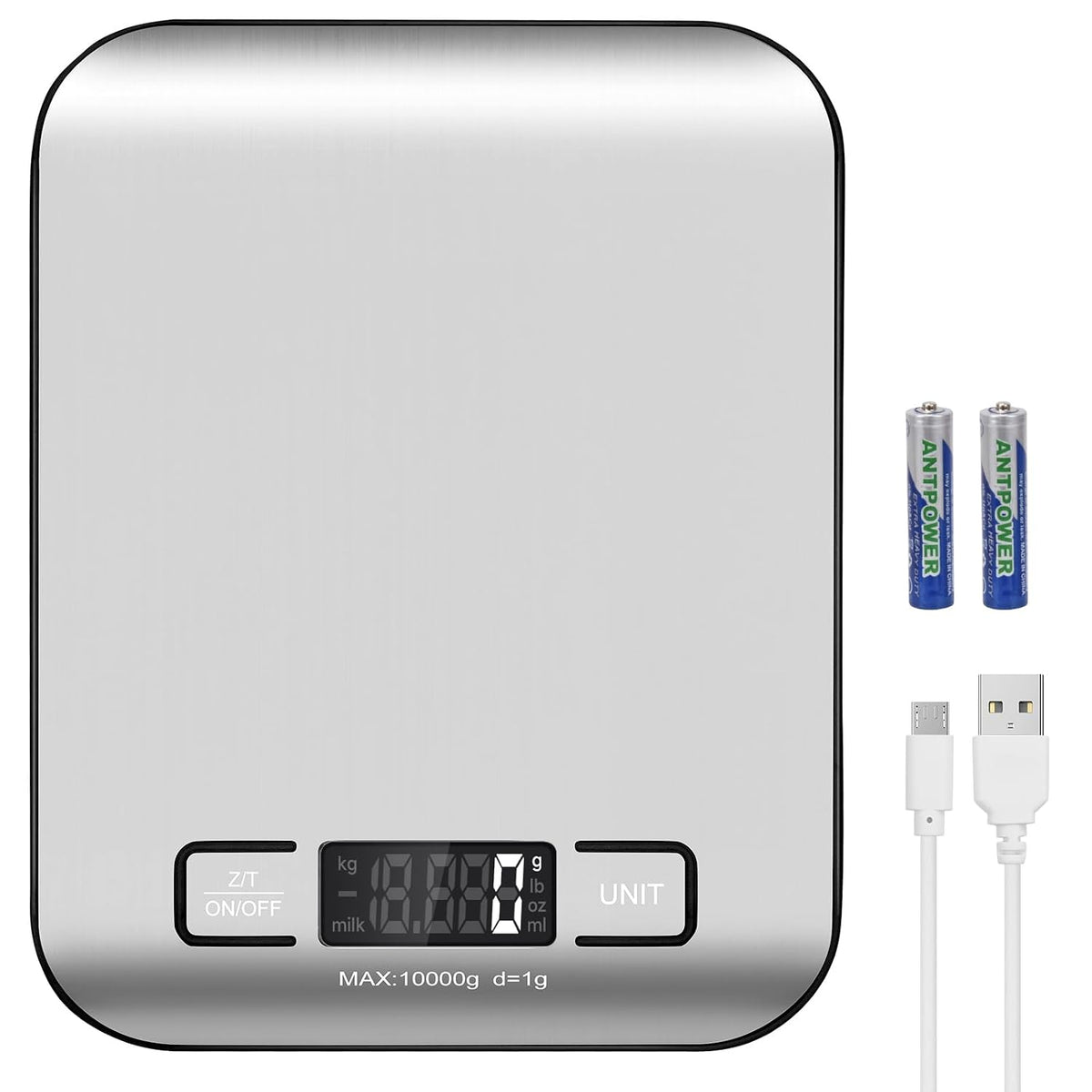 Kitchen Food Digital Scale Portable Postal Scale for Small Business Packages, Food, Handmade Goods, Liquids, with Large LCD Display High-Precision 1g Accuracy (Rose Gold Rechargeable(5kg/1g))