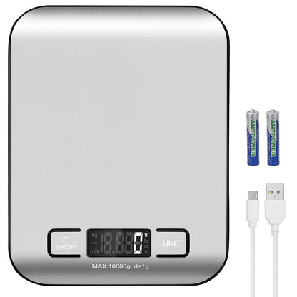 Kitchen Food Digital Scale Portable Postal Scale for Small Business Packages, Food, Handmade Goods, Liquids, with Large LCD Display High-Precision 1g Accuracy (Rose Gold Rechargeable(5kg/1g))