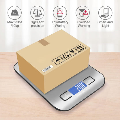 Kitchen Food Digital Scale Portable Postal Scale for Small Business Packages, Food, Handmade Goods, Liquids, with Large LCD Display High-Precision 1g Accuracy (Rose Gold Rechargeable(5kg/1g))