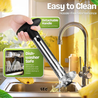 Pineapple Corer Slicer Peeler, Stainless Steel Eye Remover Decorer Wedger Cutter, Spiral Cutting Tools with Metal Blade, Non-Slip Grip for Fruit Rings, Home Kitchen Restaurant Chef Use