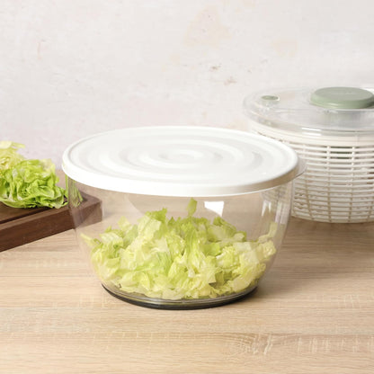 Kitchen Essential 6.3 Qt Salad Spinner, Fruit Wahser, Fruit Washing Bowl with Strainer, Vegertable Cleaner, Salad Cleaner, Lettuce Washer - Juniper Green