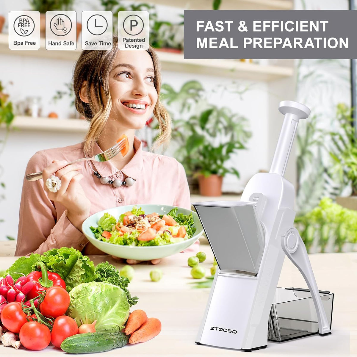 Safe Mandoline Slicer for Kitchen, Vegetable & Food Cutter (Only Slice)