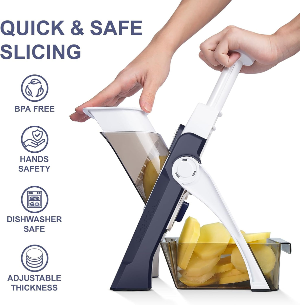 Safe Mandoline Slicer for Kitchen, Vegetable & Food Cutter (Only Slice)