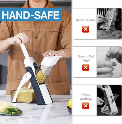 Safe Mandoline Slicer for Kitchen, Vegetable & Food Cutter (Only Slice)