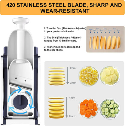 Safe Mandoline Slicer for Kitchen, Vegetable & Food Cutter (Only Slice)