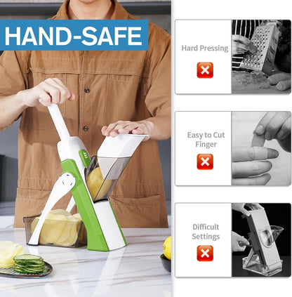 Safe Mandoline Slicer for Kitchen, Vegetable & Food Cutter (Only Slice)