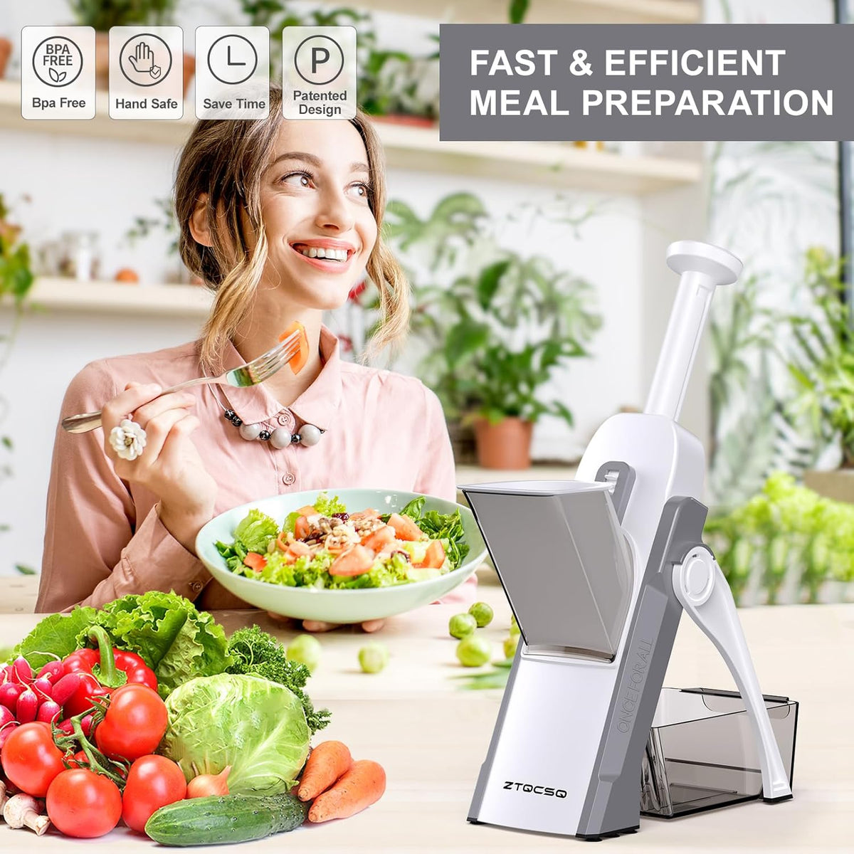 Safe Mandoline Slicer for Kitchen, Vegetable & Food Cutter (Only Slice)