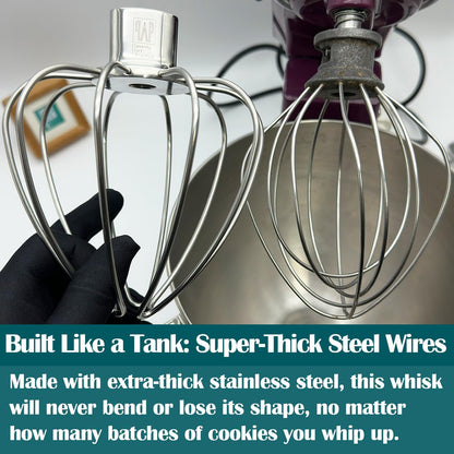QAP Stainless Steel Wire Whip Fits KitchenAid 4.5 5 QT Tilt Head