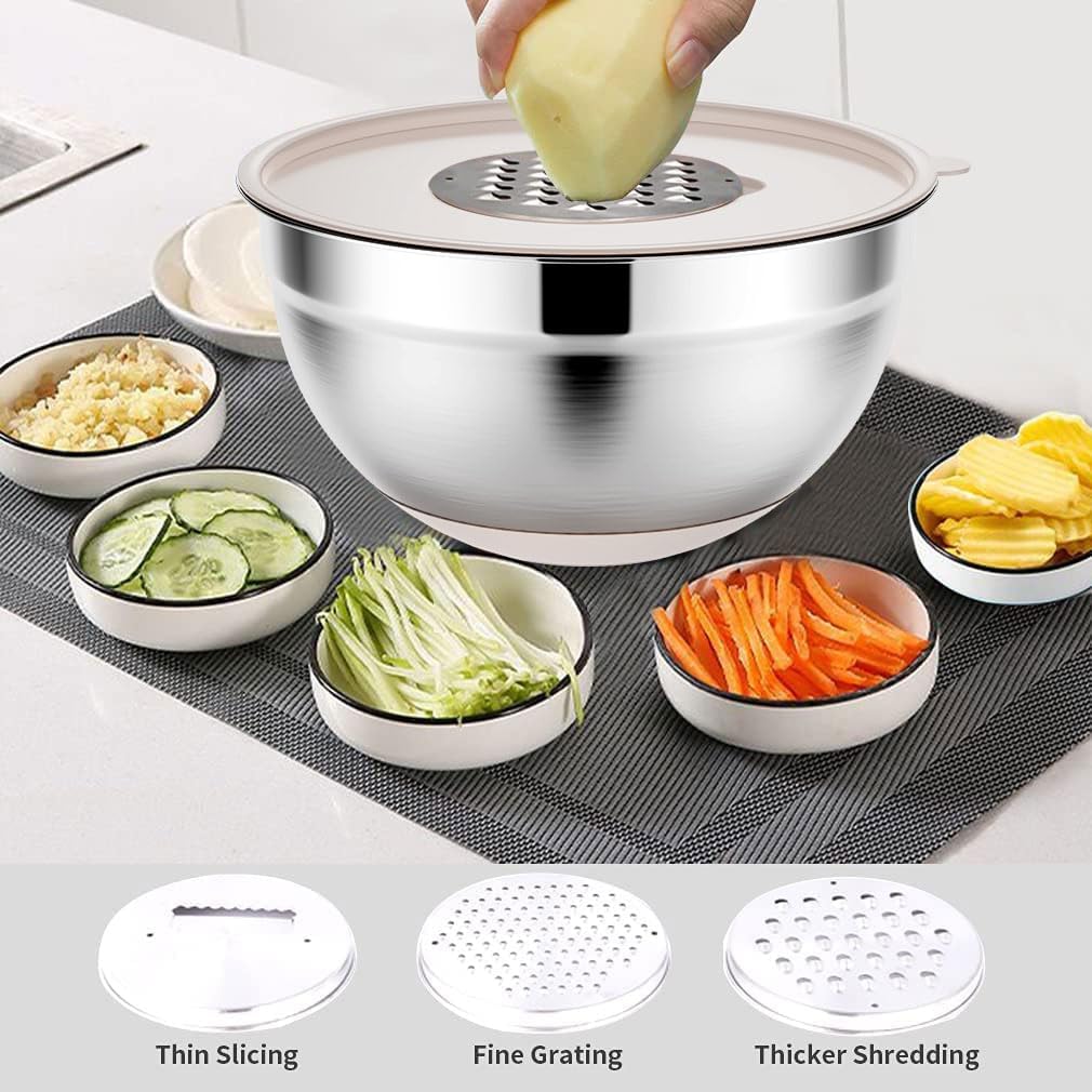 20PCS Stainless Steel Mixing Bowls with Airtight Lids Set