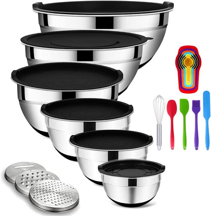 20PCS Stainless Steel Mixing Bowls with Airtight Lids Set