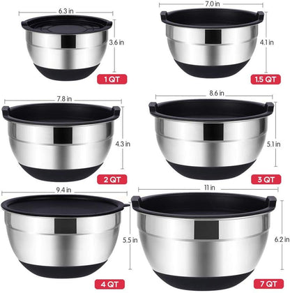 20PCS Stainless Steel Mixing Bowls with Airtight Lids Set