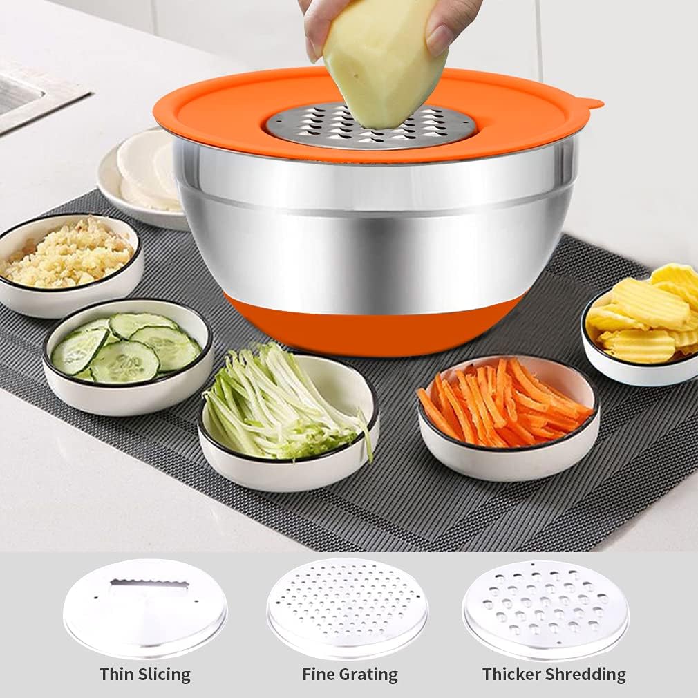 20PCS Stainless Steel Mixing Bowls with Airtight Lids Set