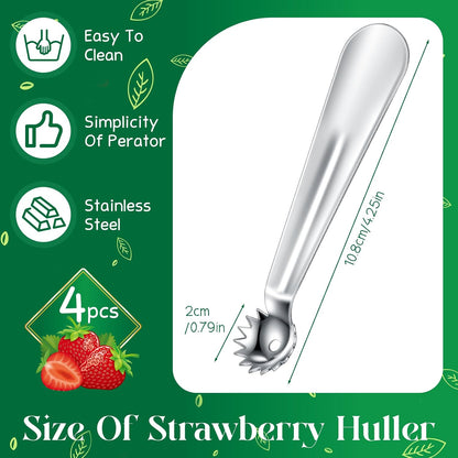 2 Pcs Strawberry Huller Tomato Corer Scooper Stainless Steel