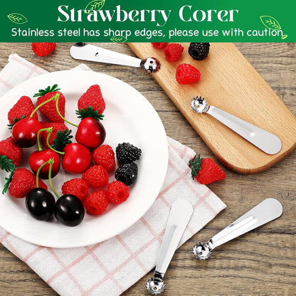 2 Pcs Strawberry Huller Tomato Corer Scooper Stainless Steel