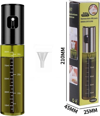 Oil Sprayer for Cooking, Light-Proof Olive Oil Sprayer Mister with Scale, 100ml Olive Oil Spray Bottle, Air Fryer Vegetable Vinegar Oil Portable Mini Kitchen Gadgets for Baking, Salad, Grilling, BBQ