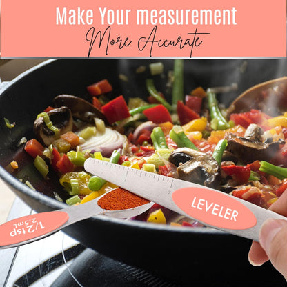 Stainless Steel Magnetic Measuring Spoons Set – 9 Pieces Dual-Sided Stackable Magnetic Teaspoons and Tablespoons for Dry & Liquid Ingredients – Kitchen Gadgets for Baking & Cooking – Black