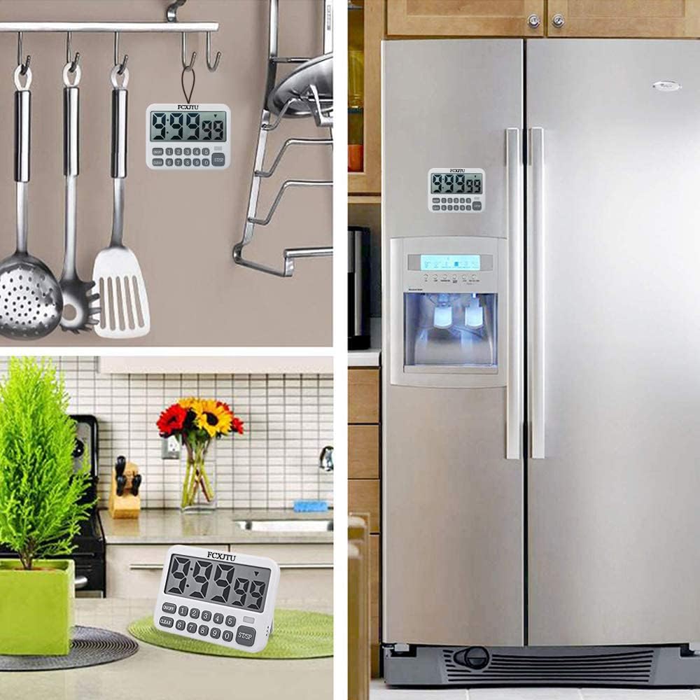 Digital Dual Kitchen Timer, 3-Channel Magnetic Countdown Timer for Cooking