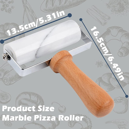 Small Marble Rolling Pin Pizza Roller, Marble Dough Roller Non-Stick T-Type, For Cake Baking Tortilla Fudge Pizza Cookies and Other Kitchen Baking Cooking (Type 2 White).