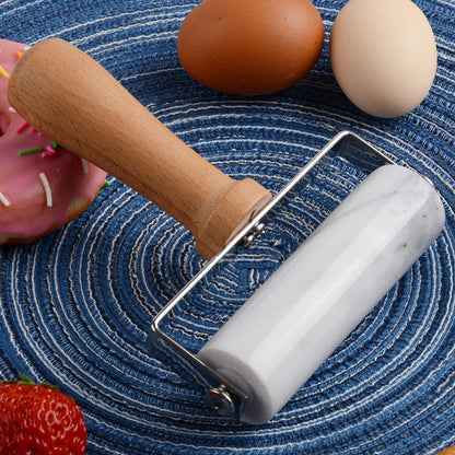 Small Marble Rolling Pin Pizza Roller, Marble Dough Roller Non-Stick T-Type, For Cake Baking Tortilla Fudge Pizza Cookies and Other Kitchen Baking Cooking (Type 2 White).