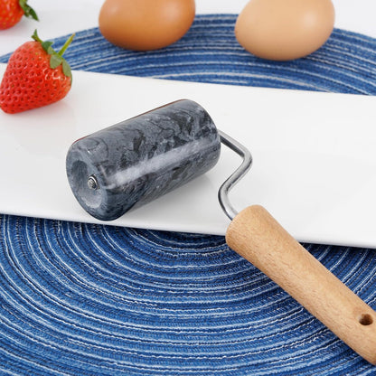 Small Marble Rolling Pin Pizza Roller, Marble Dough Roller Non-Stick T-Type, For Cake Baking Tortilla Fudge Pizza Cookies and Other Kitchen Baking Cooking (Type 2 White).