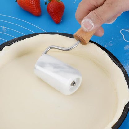 Small Marble Rolling Pin Pizza Roller, Marble Dough Roller Non-Stick T-Type, For Cake Baking Tortilla Fudge Pizza Cookies and Other Kitchen Baking Cooking (Type 2 White).
