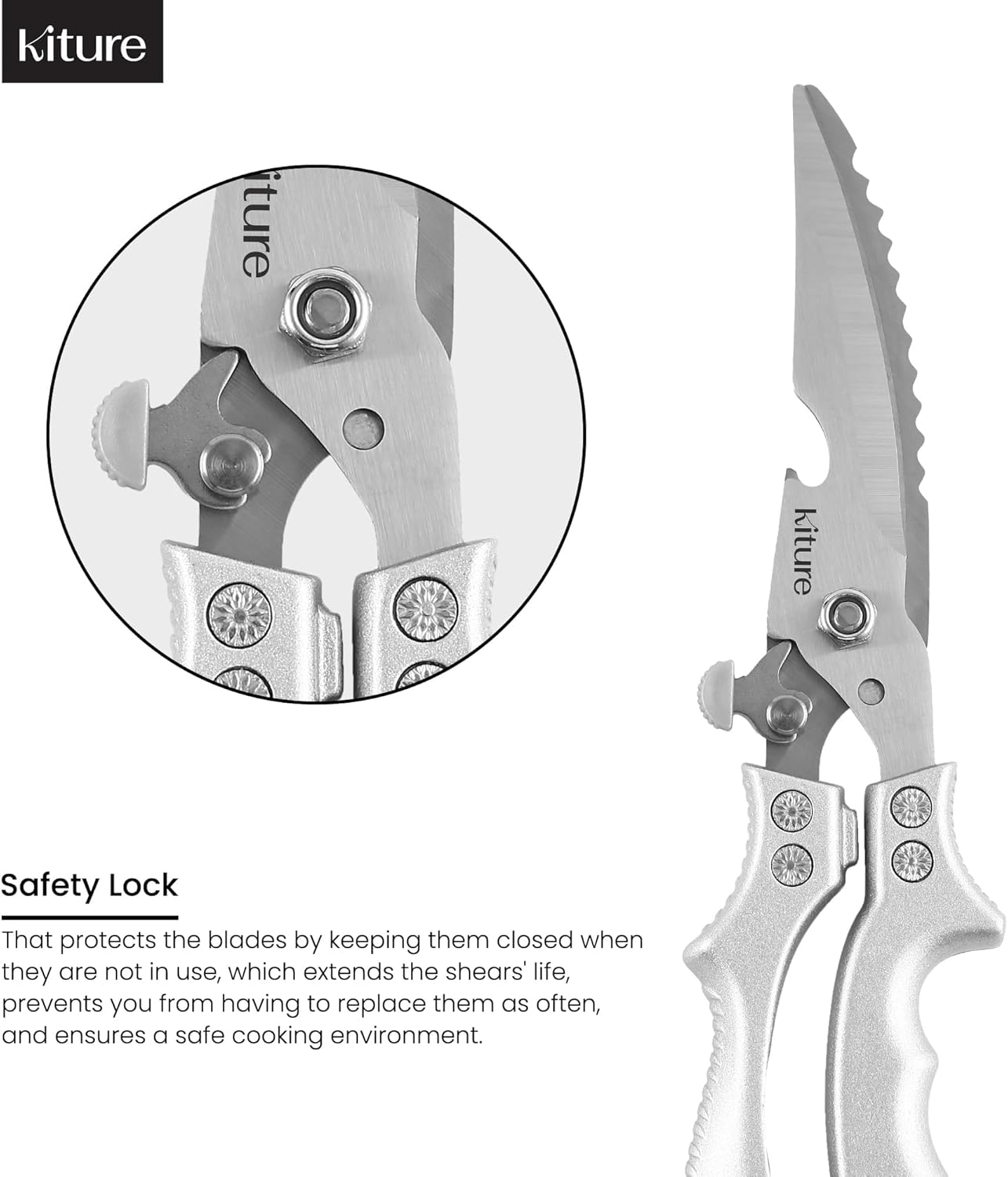 Heavy Duty Kitchen Shear with Bonus MultiPurpose and Herb Scissors 420 Stainless Steel for Chicken, Meat, Fish and Poultry Gift Set with Kitchen Shears for Food and Herbs Scissors