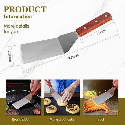 40oz Pancake Batter Dispenser Stainless Steel with Metal Spatula, Stand, Squeeze Handle and Versatile Silicone Funnel, Baking Tool for for Pancake, Cake, Cupcake, Waffles and Muffins Making