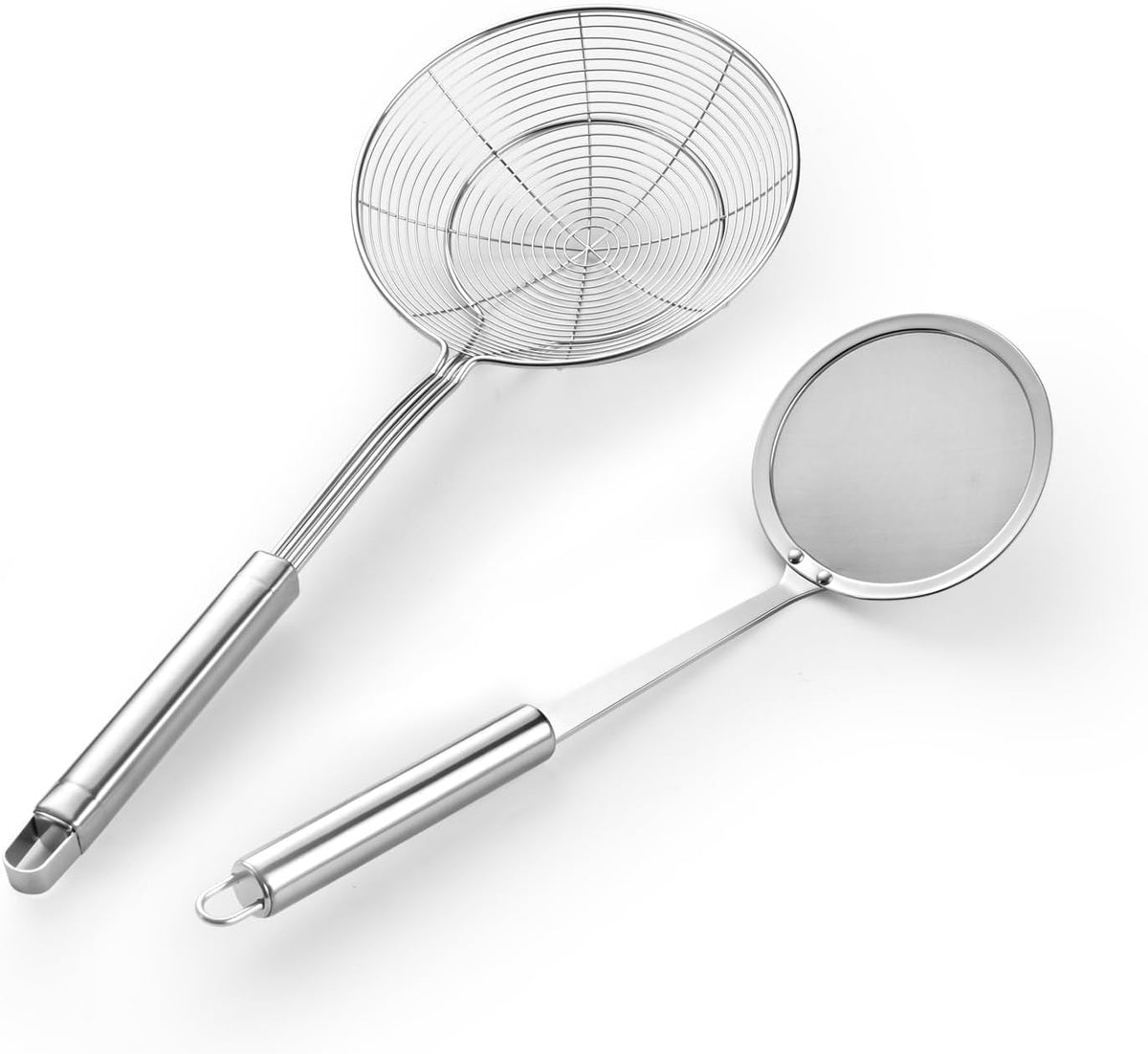 5.3 Inch Spider Strainer With Mesh Fatsoff Soup Scoop,Slotted Spoon For Cooking,Fat Skimmer Spoon For Kitchen Fryer Basket
