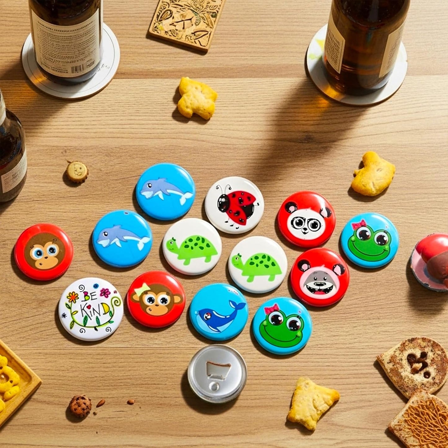 25 Sets of Bottle Opener Buttons 2.25 inch (58mm) - Button Maker Supplies for Button Maker Machine