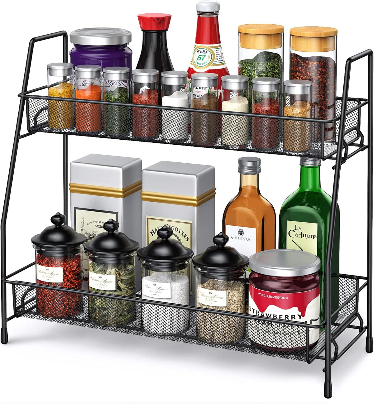 Spice Rack Organizer for Cabinet, Bathroom Organizer Countertop, Bathroom Counter Organizer, Kitchen Countertop Organizer, Bathroom Vanity Organizer | Bathroom Organizer Countertop,Vanity Organizer Corner Shelf Sink,Kitchen,Bedroom,Living room,Office