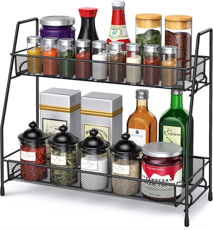 Spice Rack Organizer for Cabinet, Bathroom Organizer Countertop, Bathroom Counter Organizer, Kitchen Countertop Organizer, Bathroom Vanity Organizer | Bathroom Organizer Countertop,Vanity Organizer Corner Shelf Sink,Kitchen,Bedroom,Living room,Office