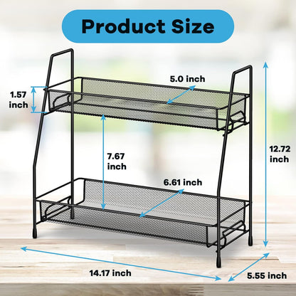 Spice Rack Organizer for Cabinet, Bathroom Organizer Countertop, Bathroom Counter Organizer, Kitchen Countertop Organizer, Bathroom Vanity Organizer | Bathroom Organizer Countertop,Vanity Organizer Corner Shelf Sink,Kitchen,Bedroom,Living room,Office