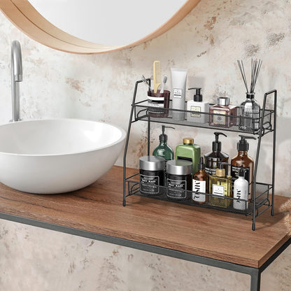Spice Rack Organizer for Cabinet, Bathroom Organizer Countertop, Bathroom Counter Organizer, Kitchen Countertop Organizer, Bathroom Vanity Organizer | Bathroom Organizer Countertop,Vanity Organizer Corner Shelf Sink,Kitchen,Bedroom,Living room,Office