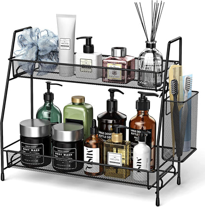 Spice Rack Organizer for Cabinet, Bathroom Organizer Countertop, Bathroom Counter Organizer, Kitchen Countertop Organizer, Bathroom Vanity Organizer | Bathroom Organizer Countertop,Vanity Organizer Corner Shelf Sink,Kitchen,Bedroom,Living room,Office