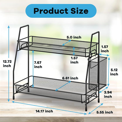Spice Rack Organizer for Cabinet, Bathroom Organizer Countertop, Bathroom Counter Organizer, Kitchen Countertop Organizer, Bathroom Vanity Organizer | Bathroom Organizer Countertop,Vanity Organizer Corner Shelf Sink,Kitchen,Bedroom,Living room,Office