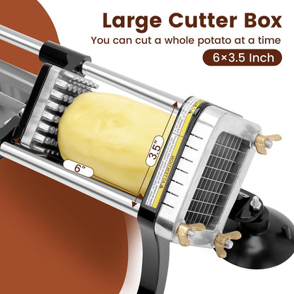 French Fry Cutter with 1/4", 3/8", 1/2" Stainless Steel Blades