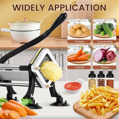 French Fry Cutter with 1/4", 3/8", 1/2" Stainless Steel Blades