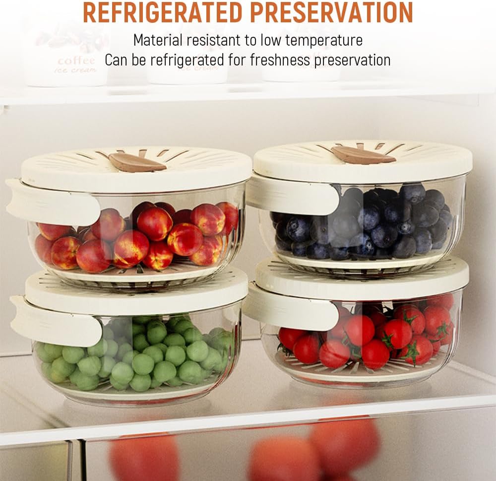 2 in 1 Drainer, White 6.1" x 3.27" Collapsible Fruit Washing Basket