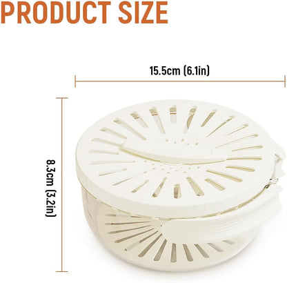 2 in 1 Drainer, White 6.1" x 3.27" Collapsible Fruit Washing Basket