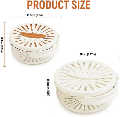 2 in 1 Drainer, White 6.1" x 3.27" Collapsible Fruit Washing Basket