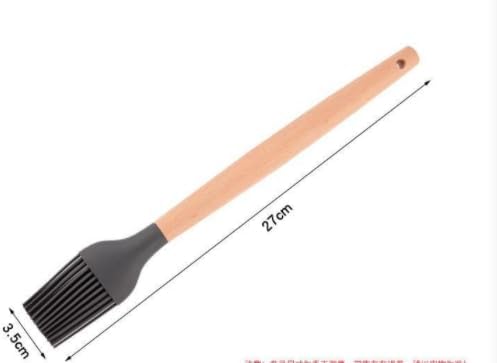 Silicone Oil Brush with Wooden Handle,Durable Basting Brush Pastry Brush,Easy to Clean for Cooking Baking Grilling (Red)
