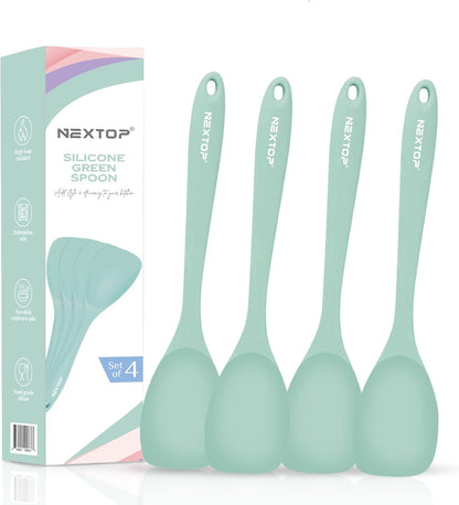 Silicone Spatula Set of 4 – Multipurpose Seamless Silicone Spoon Spatula for Mixing and Cooking – MultiColour Heat Resistant Flexible Kitchen Utensils for Blending, Stirring, and Baking