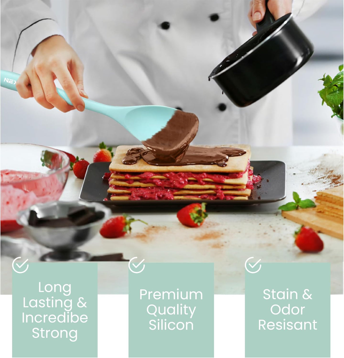 Silicone Spatula Set of 4 – Multipurpose Seamless Silicone Spoon Spatula for Mixing and Cooking – MultiColour Heat Resistant Flexible Kitchen Utensils for Blending, Stirring, and Baking